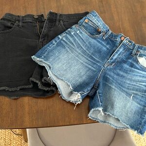 2 pairs Madewell high rise denim shorts - 2 pairs size 26